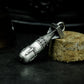 Missile Pendant with Industrial Texture - 925 Sterling Silver Handmade
