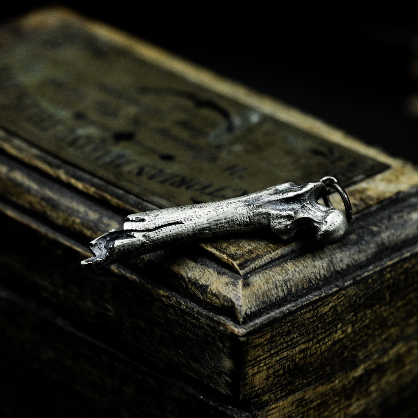 Femur Bone Pendant - 925 Silver Handmade Anatomical Totem