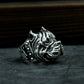 Bulldog Ring - 925 Silver Handmade Wrinkled Warrior