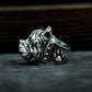 Bulldog Ring - 925 Silver Handmade Wrinkled Warrior