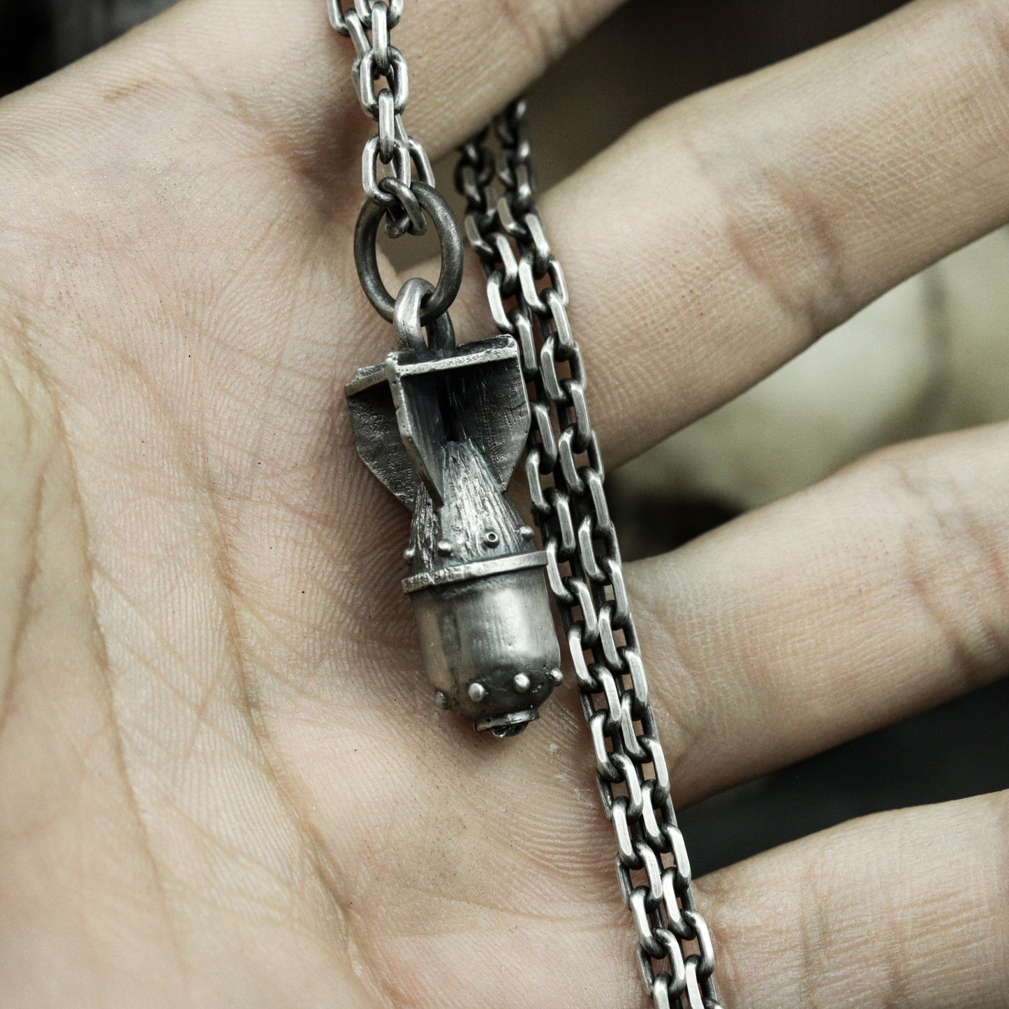 War and Missiles Pendant - 925 Silver Handmade