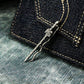 Crusader Skeleton Army Sword Tie Clip, 925 Silver Handmade