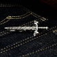 Crusader Skeleton Army Sword Tie Clip, 925 Silver Handmade
