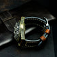 Skull Leather Watch Bracelet - 925 Silver Handmade