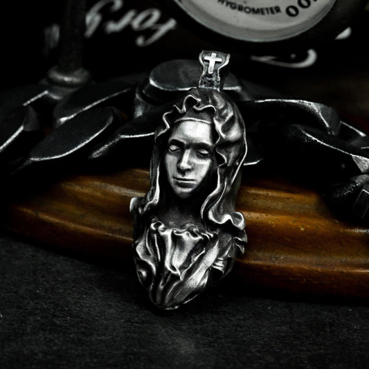 Virgin Mary Pendant - 925 Silver Handmade