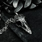 Bird Skull Pendant with Carved Details ¨C 925 Sterling Silver Handmade