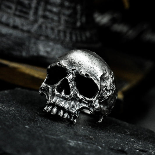 Black Skull Ring ¨C Handmade 925 Silver Dark Hip-Hop Band