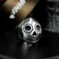 Stitched Clown Skull Ring - 925 Silver Handmade