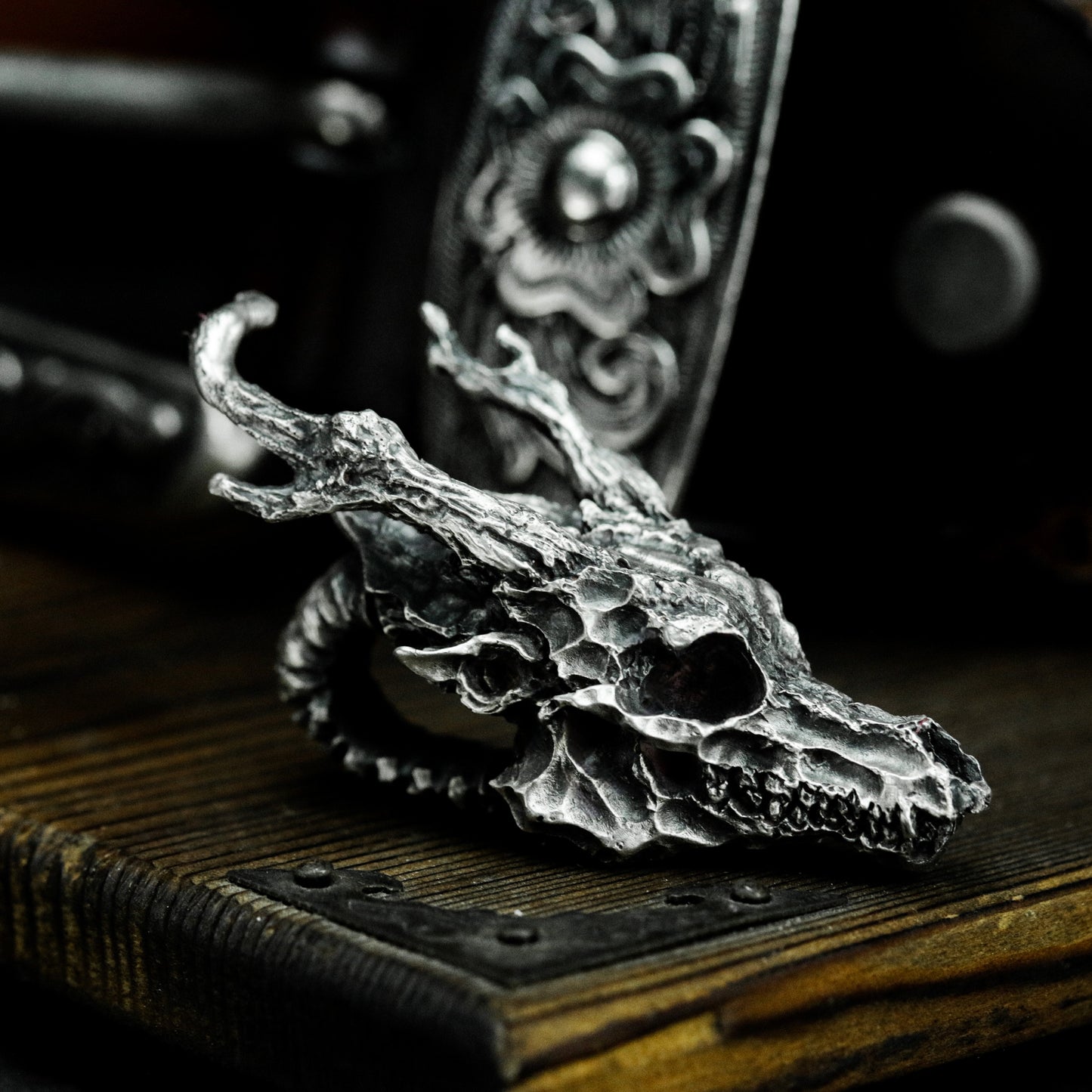 Bone Dragon Pendant ¨C 925 Sterling Silver Handmade