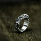 Bone-Inspired Ring with Gothic Curves - 925 Sterling Silver Handmade