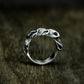 Bone-Inspired Ring with Gothic Curves - 925 Sterling Silver Handmade
