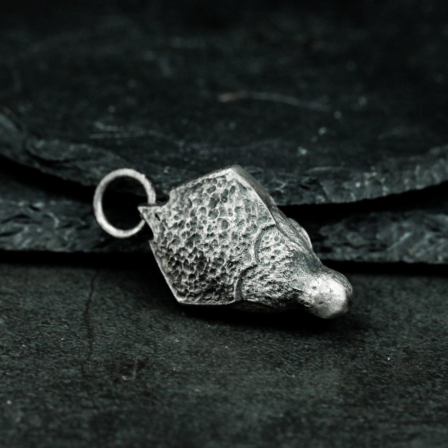 Mythical Beast Pendant with Fierce Expression - 925 Sterling Silver Handmade