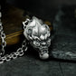Mythical Beast Pendant with Fierce Expression - 925 Sterling Silver Handmade