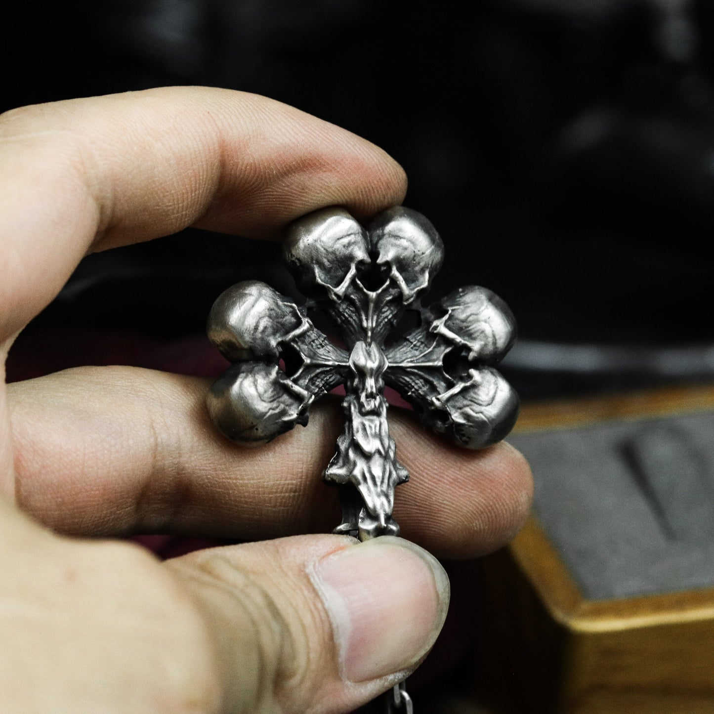 Skull Cross Pendant ¨C 925 Sterling Silver Handmade