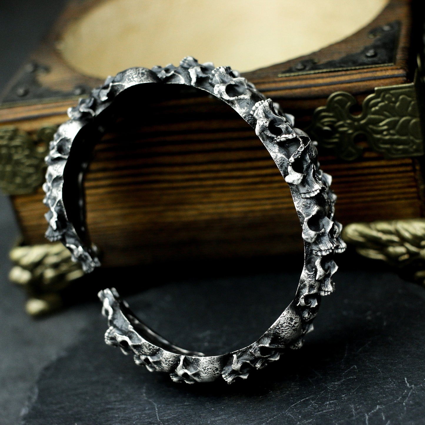 Thousand Faces Skull Bracelet - 925 Silver Handmade