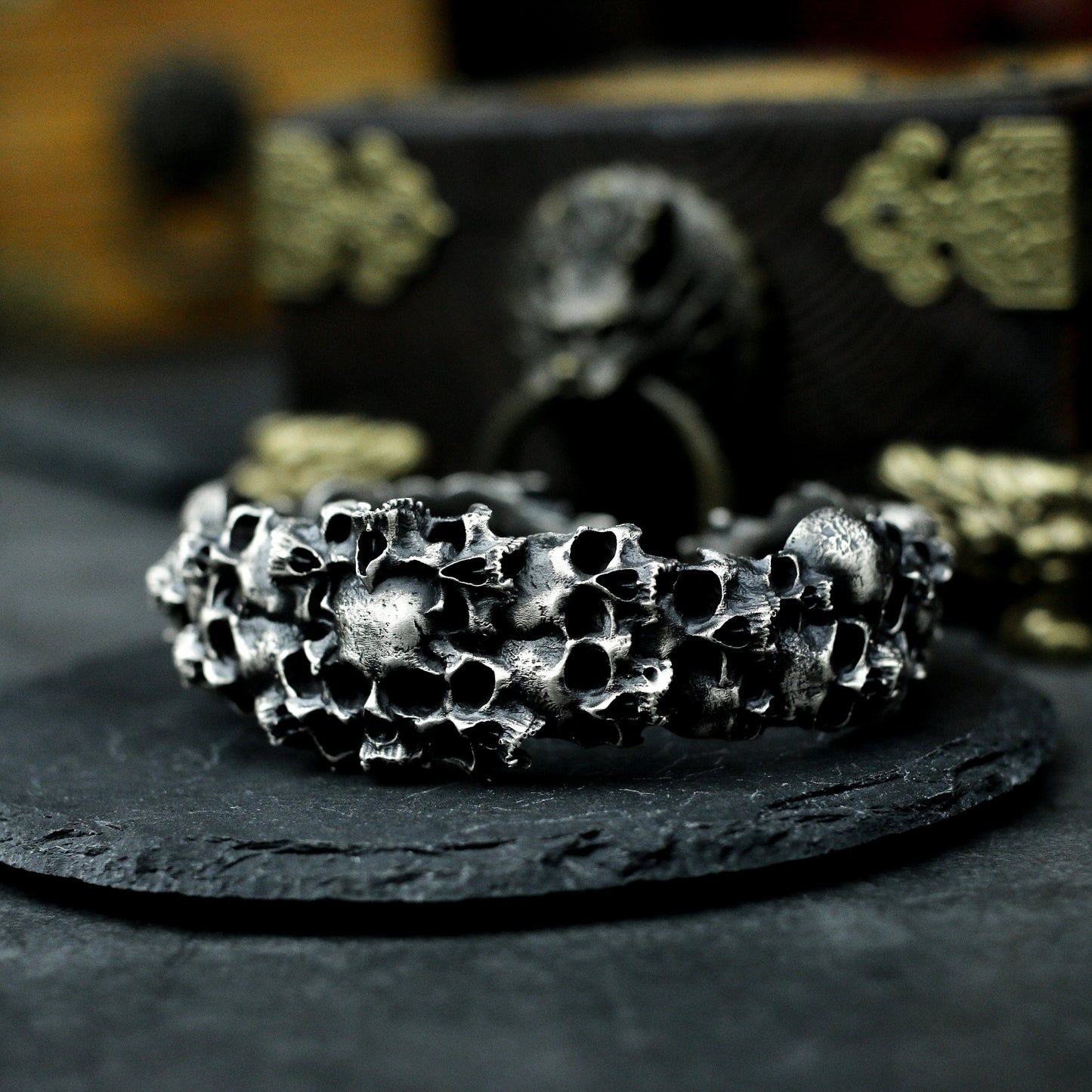 Thousand Faces Skull Bracelet - 925 Silver Handmade