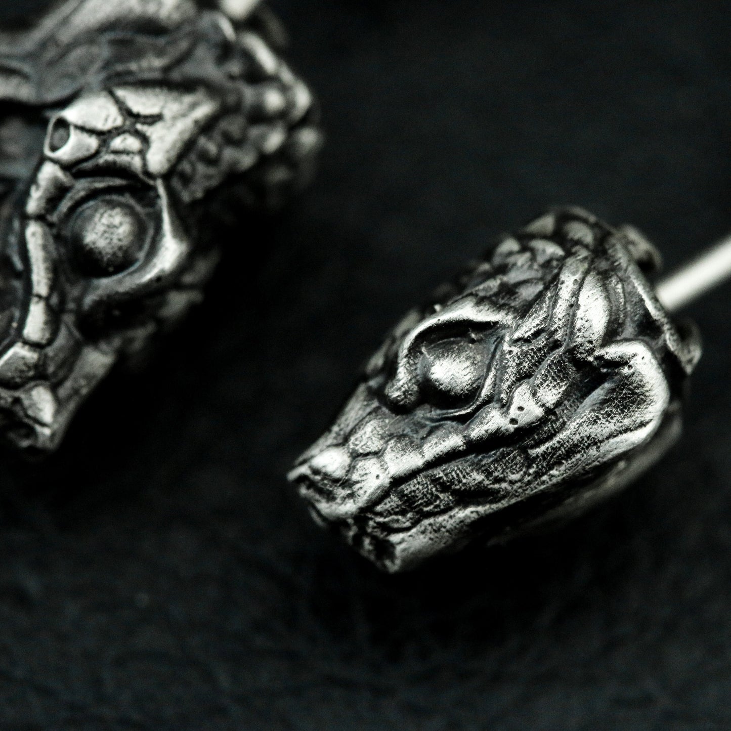 Rattlesnake Bar Stud Earrings - 925 Silver Handmade