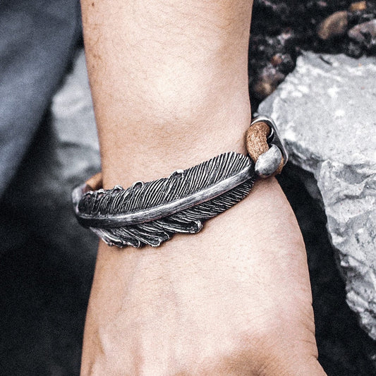 Feather Wrap Bracelet ¨C 925 Silver Handmade