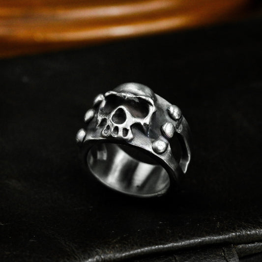 Pirate Skull Ring - 925 Silver Handmade