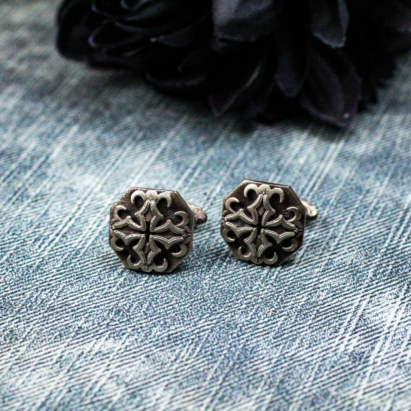 Polygonal Iris Cufflinks - 925 Sterling Silver Handmade