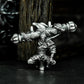 Monkey King Crossed Weapons Pendant - 925 Sterling Silver Handmade