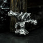 Monkey King Crossed Weapons Pendant - 925 Sterling Silver Handmade