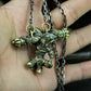 Monkey King Crossed Weapons Pendant - 925 Sterling Silver Handmade