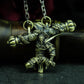 Monkey King Crossed Weapons Pendant - 925 Sterling Silver Handmade