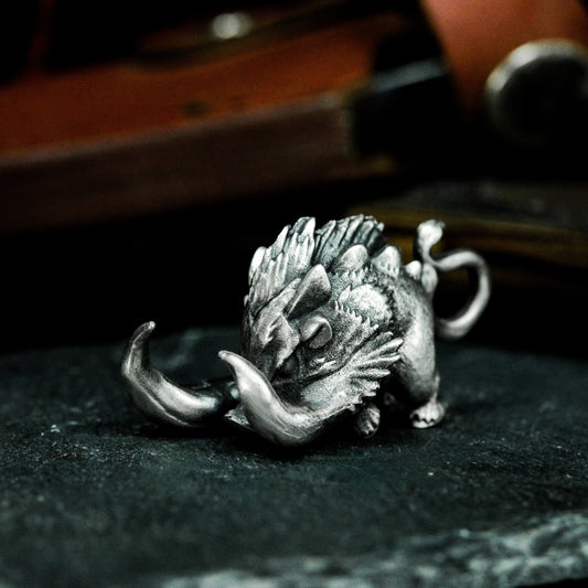 Wild Boar Viking Pendant - 925 Silver Handmade