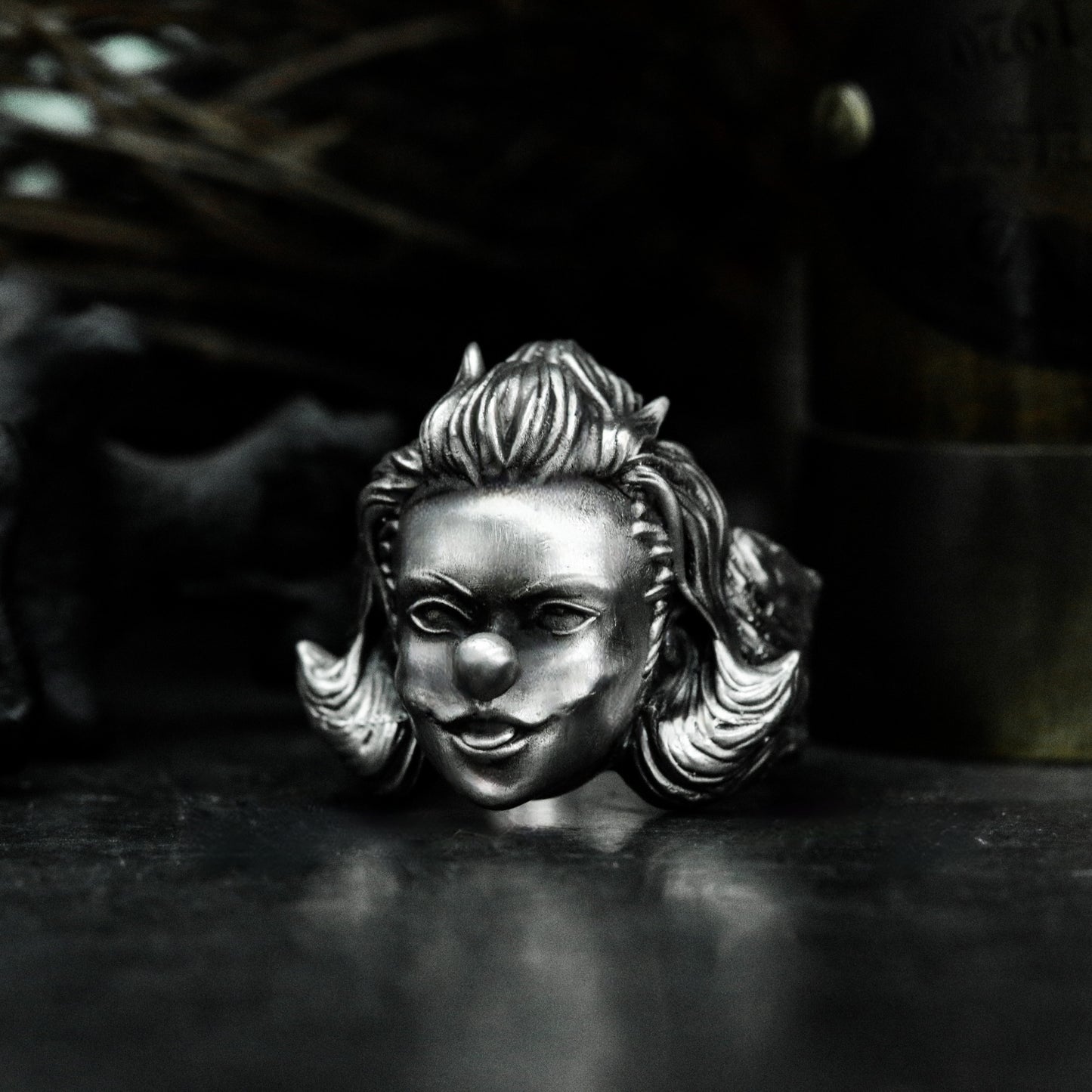 Joker Girl Ring ¨C Handmade 925 Silver Clown Band