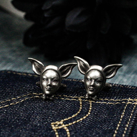 Forest Elf Catwoman Cufflinks - 925 Silver Handmade