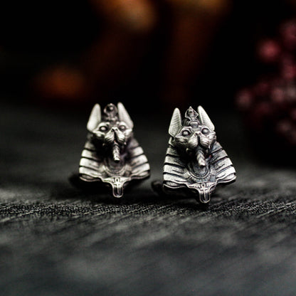 Pharaoh Anubis Cufflinks - 925 Sterling Silver Handmade