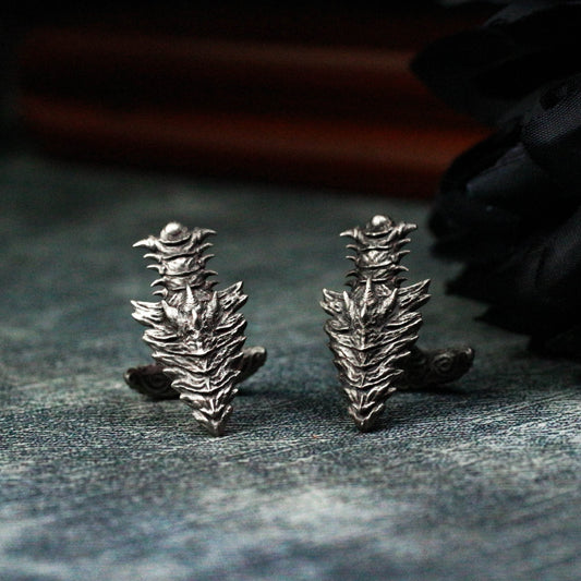 Dragon Spine Arrow Cufflinks - 925 Silver Handmade