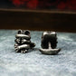 Frog Vintage Big Eyed Cufflinks - 925 Silver Handmade
