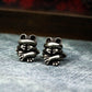 Frog Vintage Big Eyed Cufflinks - 925 Silver Handmade