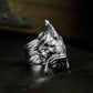 Grotesque Fish Face Ring with Textured Fins - 925 Sterling Silver Handmade