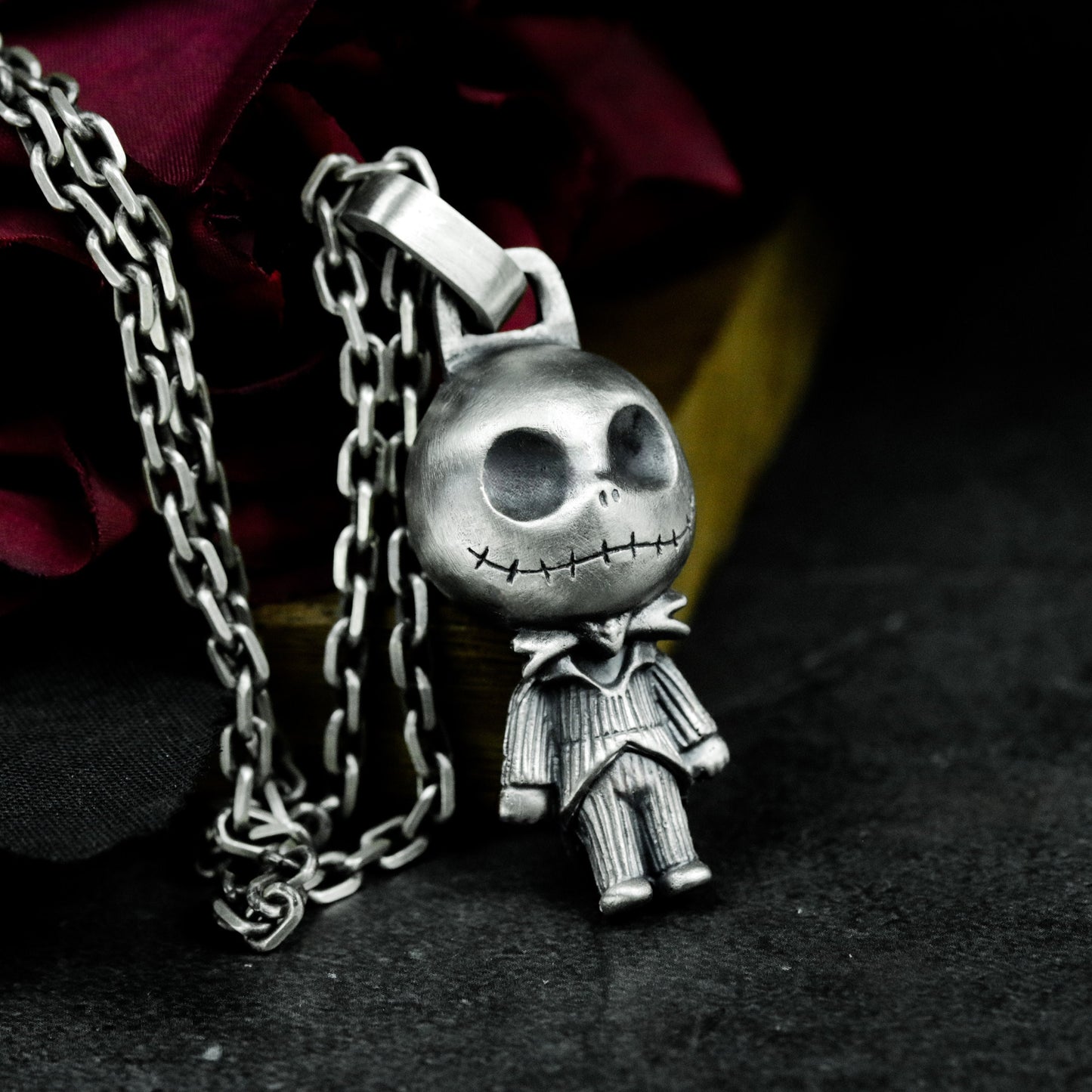 Doll Skull Pendant ¨C Handmade 925 Silver Gothic Toy Necklace
