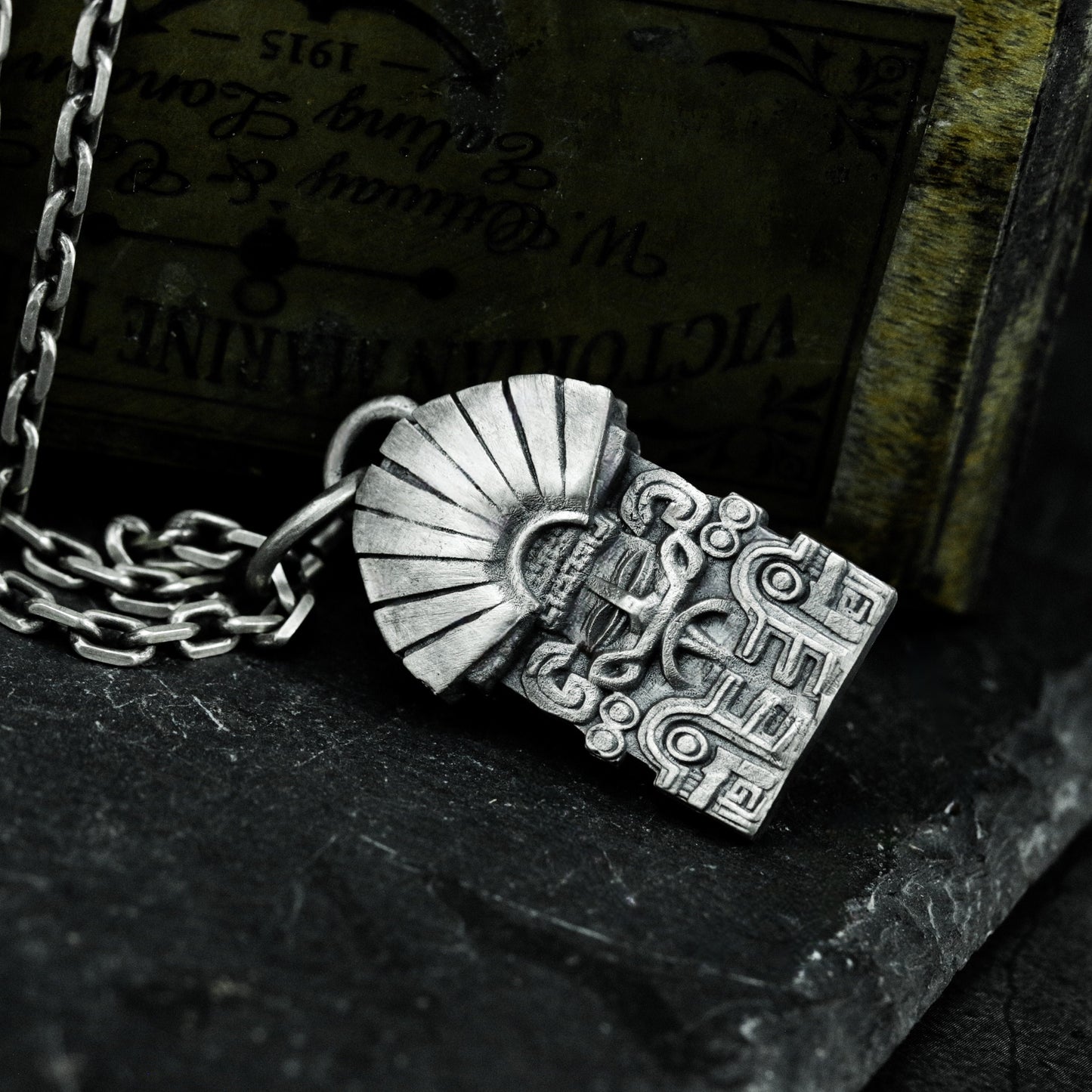 Temple Door Pendant with Radiant Crest - 925 Sterling Silver Handmade