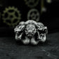 Three-headed Snake Ring - 925 Silver Handmade