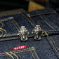 Indian Shaman Skull Cufflinks - 925 Silver Handmade