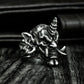 Unicorn Skull Ring with Gothic Twist ¨C 925 Sterling Silver Handmade
