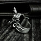 Unicorn Skull Ring with Gothic Twist ¨C 925 Sterling Silver Handmade