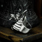 Anubis Ring with Cyber Armor Design - 925 Sterling Silver Handmade