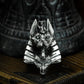 Anubis Ring with Cyber Armor Design - 925 Sterling Silver Handmade