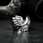 Spiral Wing Ring with Uplifted Crest - 925 Sterling Silver Handmade