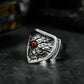 Volcanic Ruby Lava Ring - 925 Silver Handmade