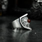 Volcanic Ruby Lava Ring - 925 Silver Handmade