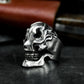Flame Skull Ring ¨C Handmade 925 Silver Burning Bone Band