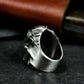 Flame Skull Ring ¨C Handmade 925 Silver Burning Bone Band
