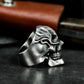 Flame Skull Ring ¨C Handmade 925 Silver Burning Bone Band